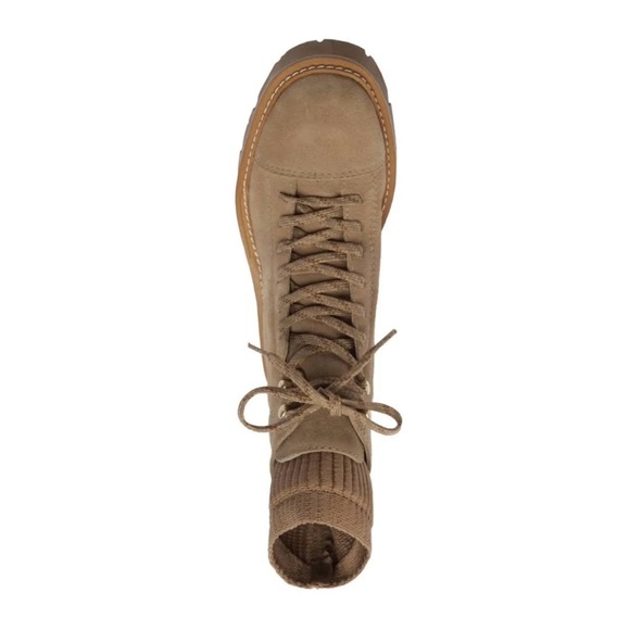 Arezzo Madelyn Suede Leather Lug Sole Ankle Lace-Up Boot Casual Tan NWT Size 7.5 - Picture 13 of 13